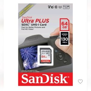 SanDisk Ultra PLUS 64GB SD USH-I Memory Card